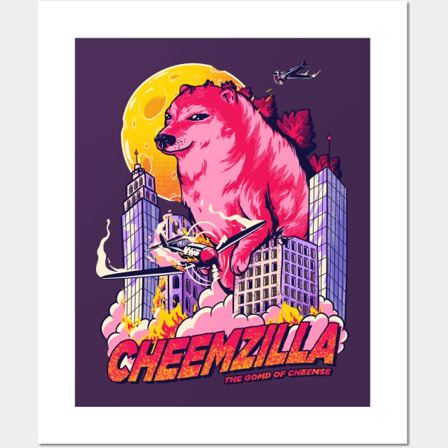 Cheemzilla - The Gomd of Cheemse Wall Art by anycolordesigns